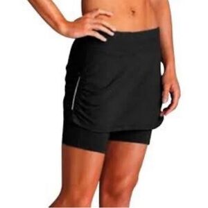 Athleta Black Auroran Contender 2 in 1 Skort Athletic Skirt Womens Size Medium